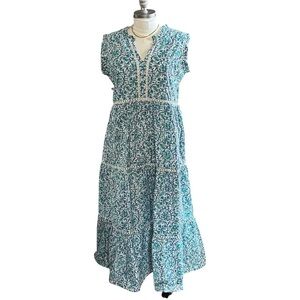 Boutique Limited Edition Hand Block Printed Boho Maxi Dress
